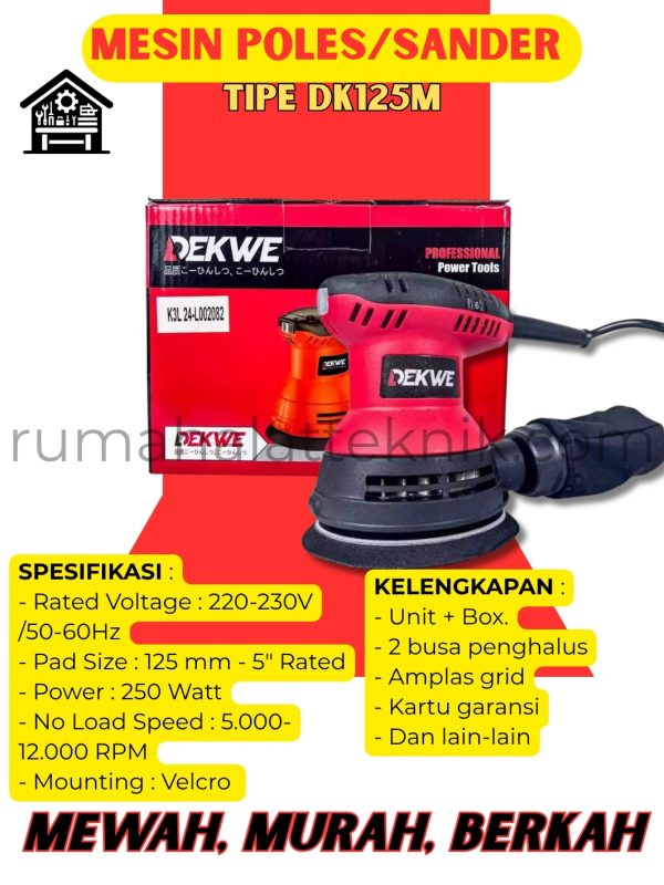 MESIN SANDER AMPLAS DK125M KAYU POLES