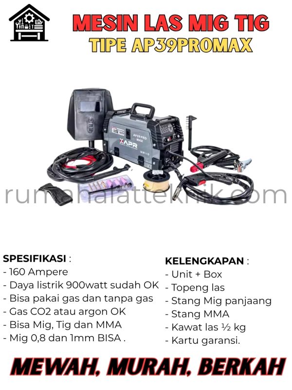 APR MESIN LAS MIG TIG MMA TYPE AP39 PROMAX